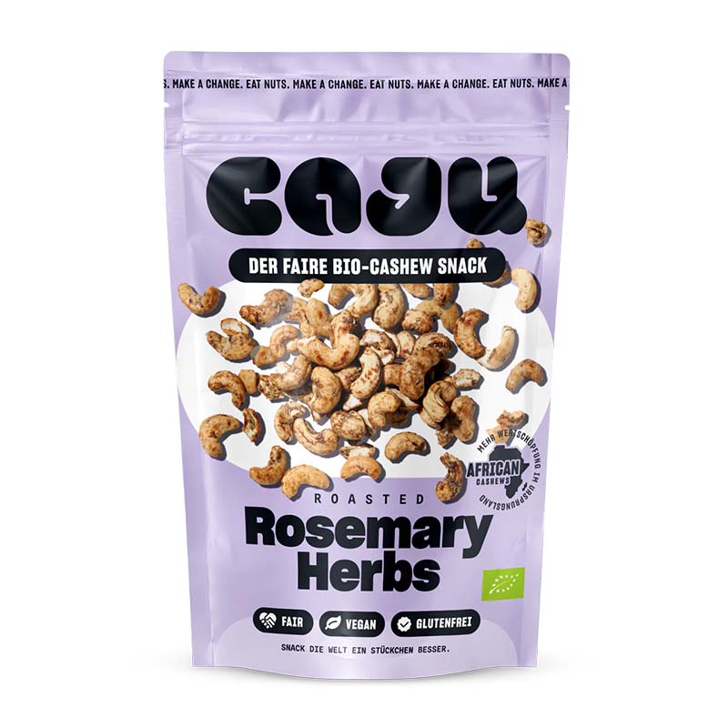 Caju Rosemary Herbs - Geröstete Cashewkerne mit Rosmarin und Meersalz - shopstartups.de | Startup Produkte