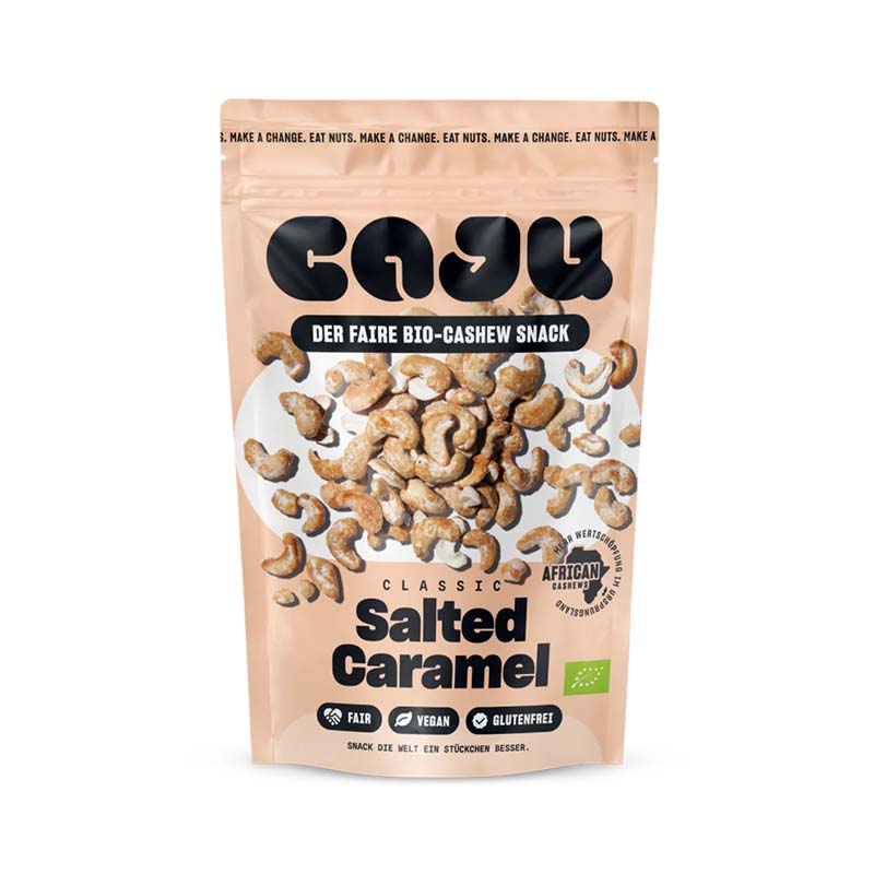Caju Salted Caramel - Kandierte Cashewkerne mit Salzkaramell - shopstartups.de | Startup Produkte