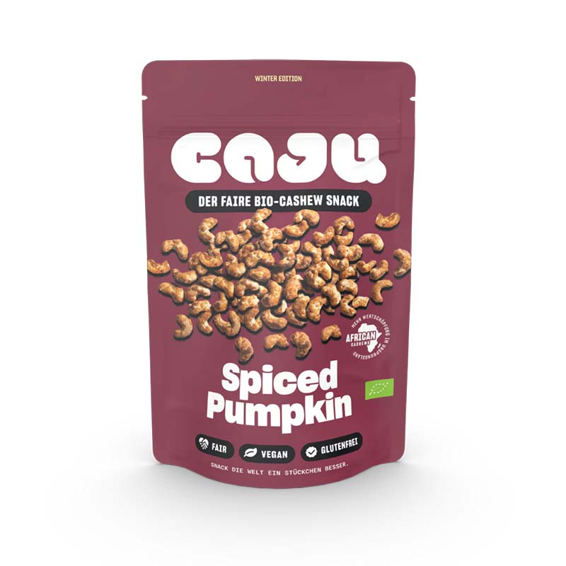 Caju Spiced Pumpkin (Winter Edition) - kandierte Cashews mit Wintergewürz - shopstartups.de | Startup Produkte
