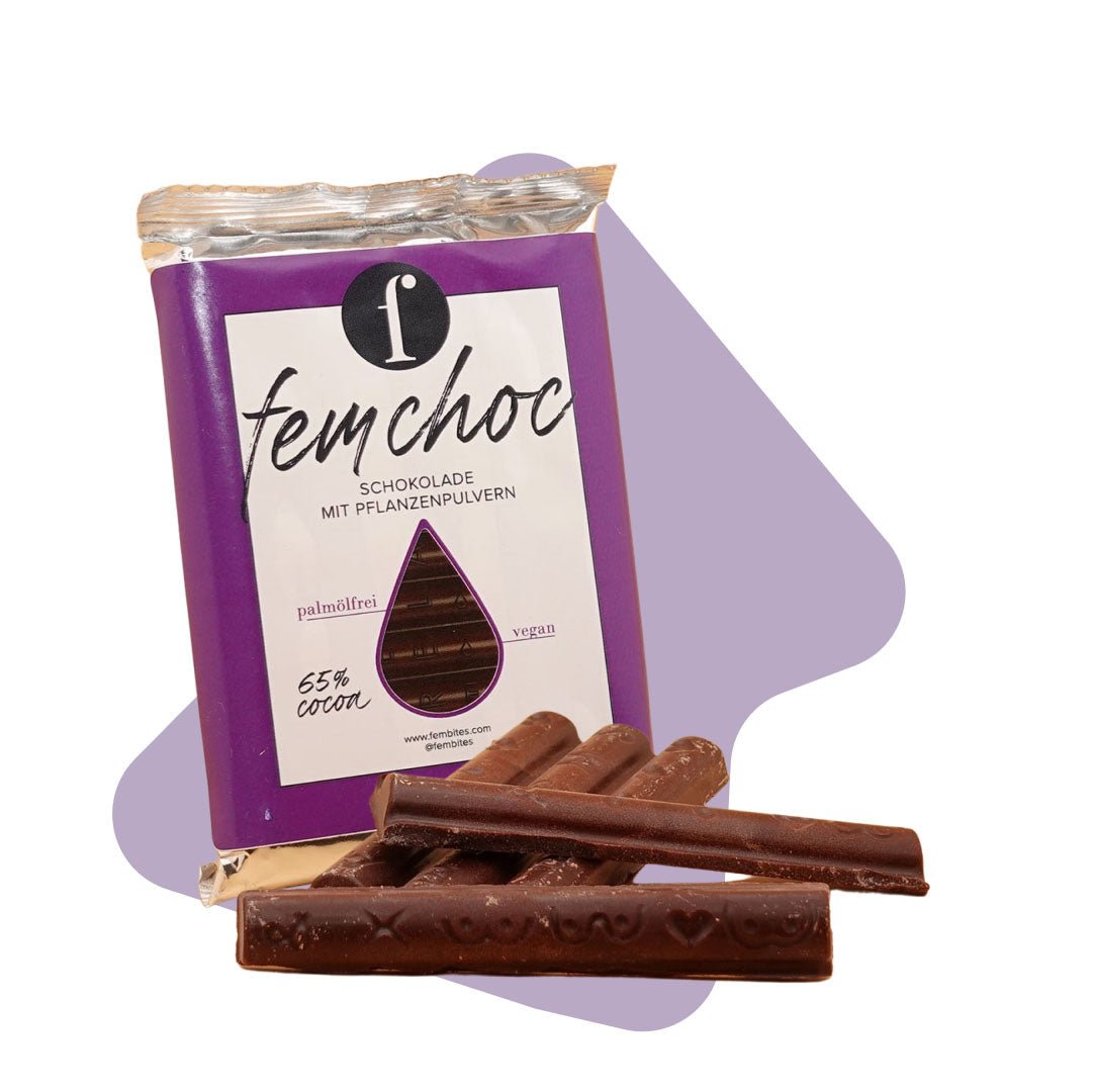 femchoc - die erste vitaminisierte Schokolade mit Superfoods und Vitamin B6 - shopstartups.de | Startup Produkte